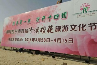 阿拉爾十四團雙面高立柱6*18米兩個7天施工現(xiàn)場